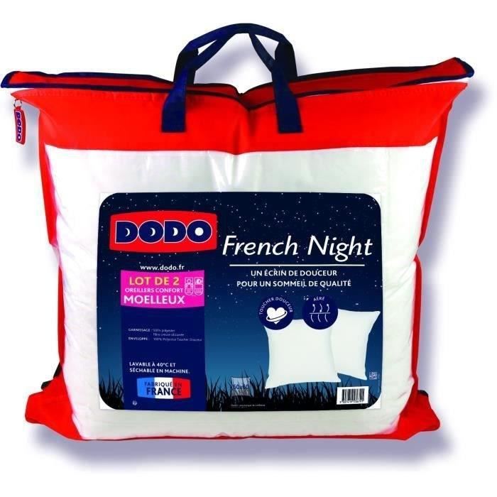 DODO Lot de 2 oreillers French Night - 60 x 60 cm