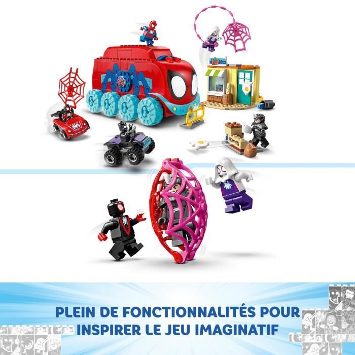LEGO Marvel 10791 Le QG Mobile de l'Équipe Spidey, Jouet Enfants avec Figurines Black Panther