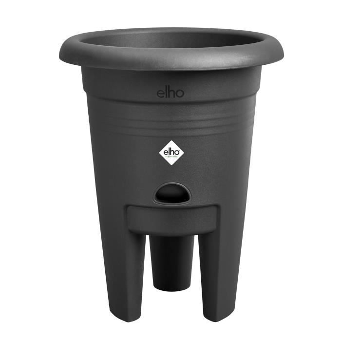 ELHO Green Basics Vaso per fragole 33 - Nero - Ø 33 x H 42 cm - coltivazione e raccolta all'aperto - 100% riciclato