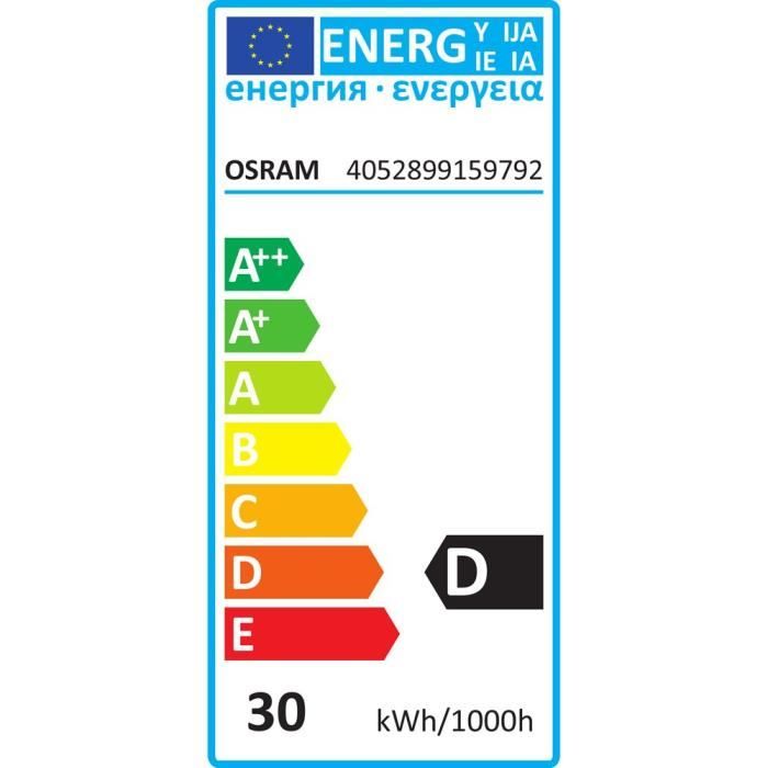OSRAM-Lot de 2 ampoules Halogene Eco Sphérique E27 Ø4,5cm 2700K 30W = 40W 405 Lumens Dimmable Osram