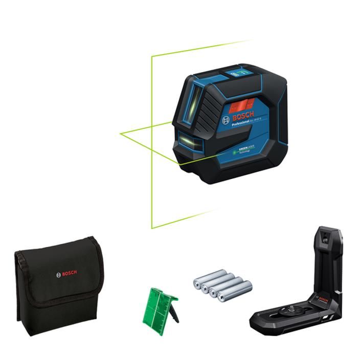 Laser lignes - BOSCH PROFESSIONAL - GLL 20-22 G - Laser vert - Alimentation Dual Power - Précision ± 0,3 mm/m