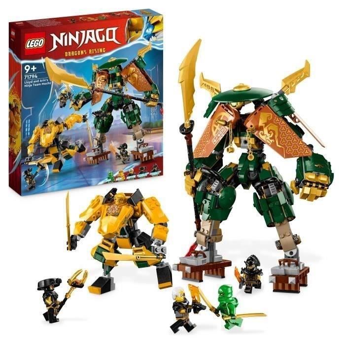 LEGO NINJAGO 71794 L'?quipe de Robots des Ninjas Lloyd et Arin, Jouet de Ninja pour Enfants