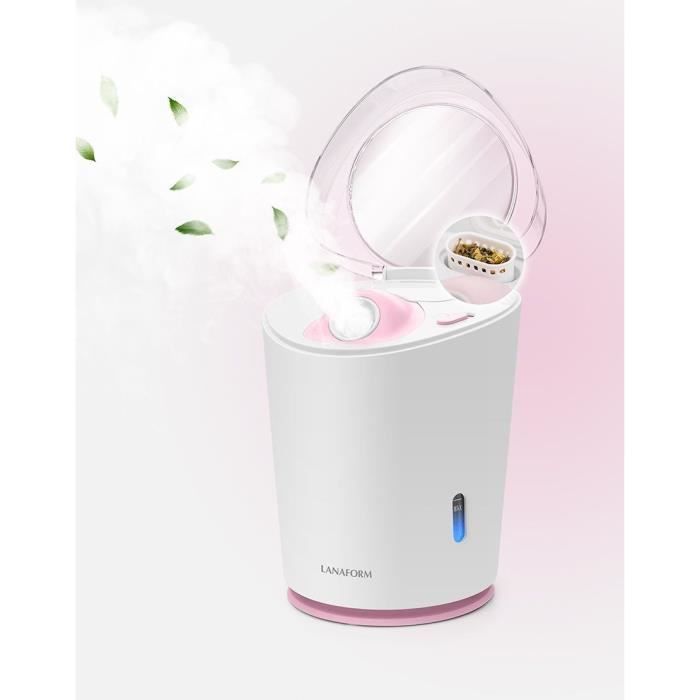 LANAFORM - Sauna facial a vapeur chaude et froide - miroir grossissant + kit 5 accessoires