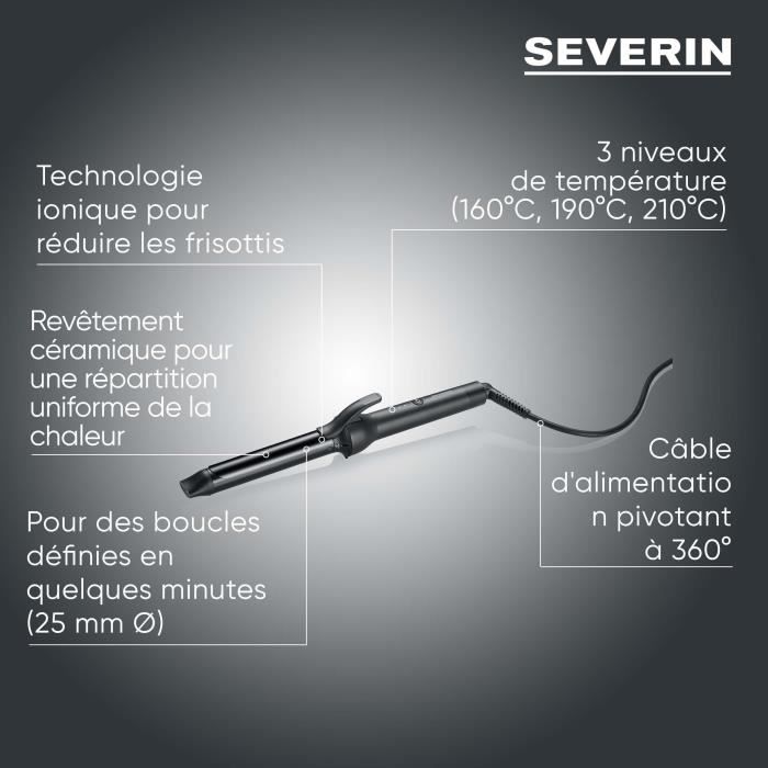 Image secondaire de Fer à Boucler Ionique SEVERIN LG 0822 - 3 Températures et Cordon 360°