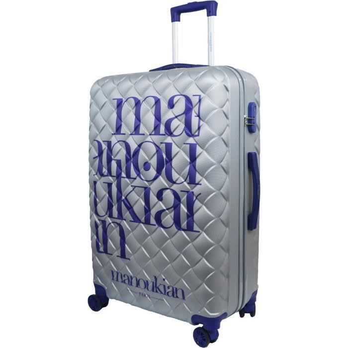 MANOUKIAN Valise Chariot 8 roues 72 cm ABS Bleu/Argent