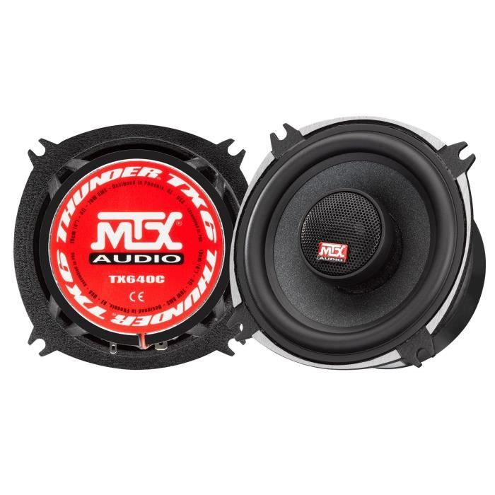 MTX TX640C Coaxial loudspeakers 10cm 2-way 70W RMS 4O aluminum chassis neodymium tweeter silk dome coil TSV TIL.