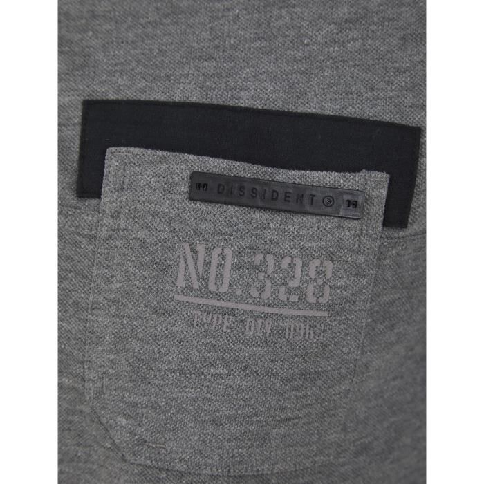 DISSIDENT Polo Piqué Gris Homme