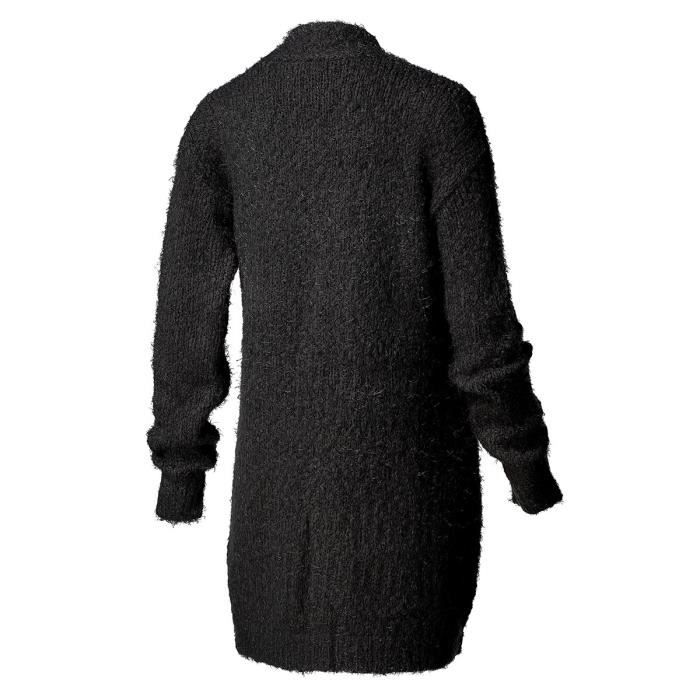 AMARA REYA Gilet Long Popcorn Noir Femme