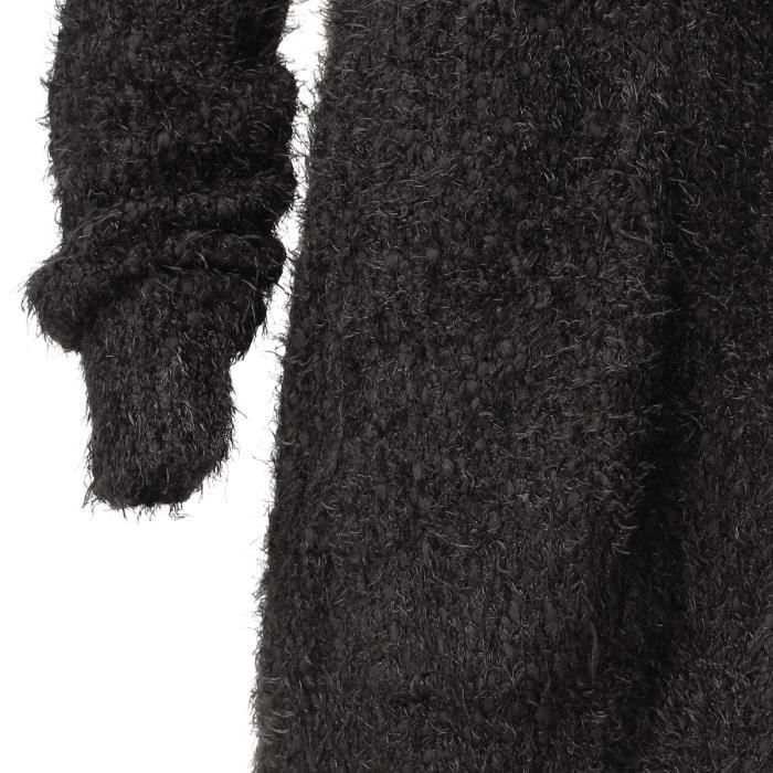 AMARA REYA Gilet Long Popcorn Noir Femme