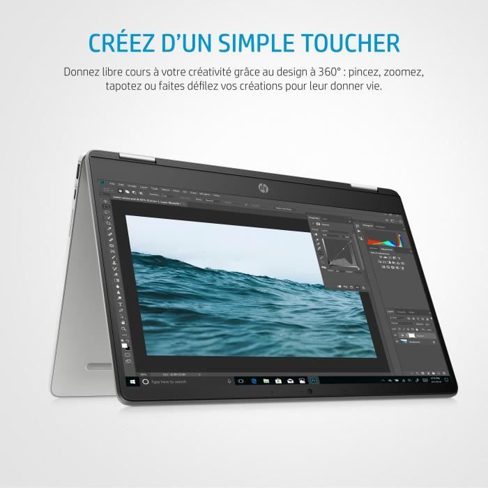 Ordinateur Portable Chromebook HP 14a-ca0057nf - 14'' FHD tactile/convertible - Pentium Silver - RAM 8Go - Stockage 64Go - ChromeOS