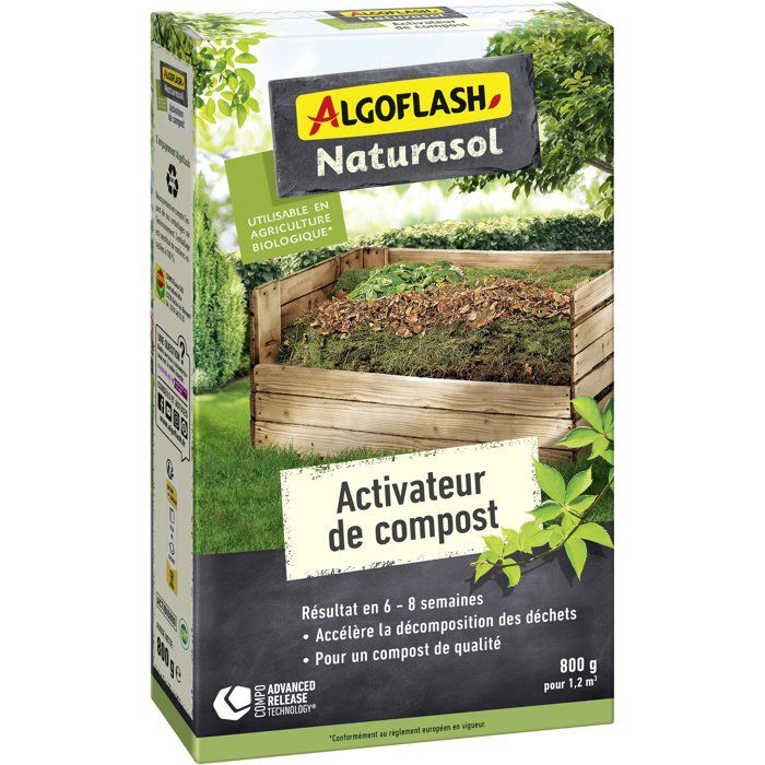 Activateur de Compost ALGOFLASH NATURASOL - 800 g pour un Jardin Épanoui