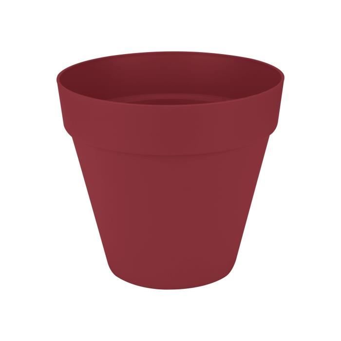 Vaso da fiori - Elho - Loft Urban Round - Ruote 40 - Rosso - L 39 x P 38,5 x H 35 cm - Esterno - 100% riciclato