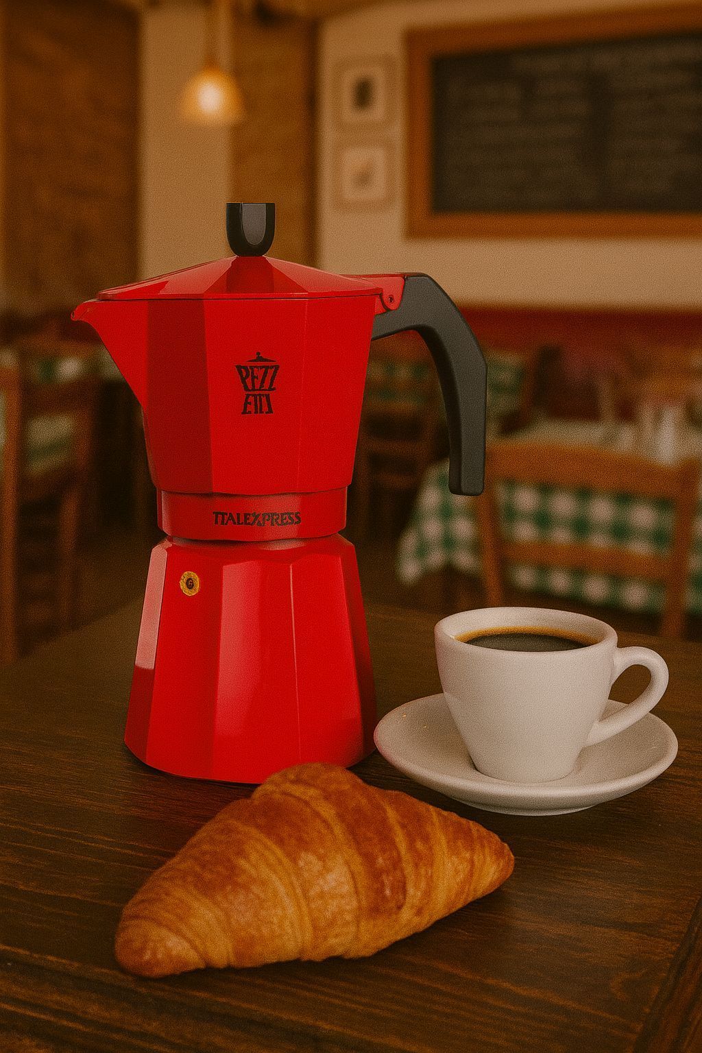 Cafetière Italienne Pezzetti Italexpress 6 Tasses Aluminium Rouge