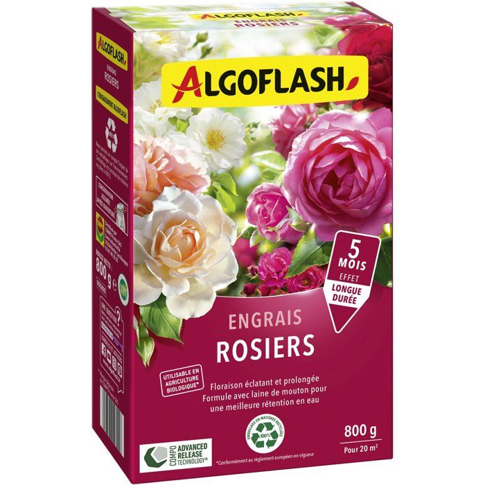 Engrais Spécial Rosiers ALGOFLASH 800 g - Performance Naturelle