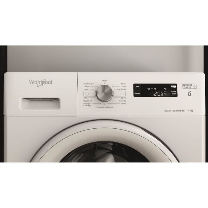 Lave linge hublot WHIRLPOOL FFS7458WFR Blanc