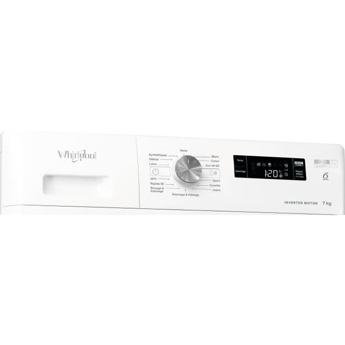 Lave linge hublot WHIRLPOOL FFS7458WFR Blanc