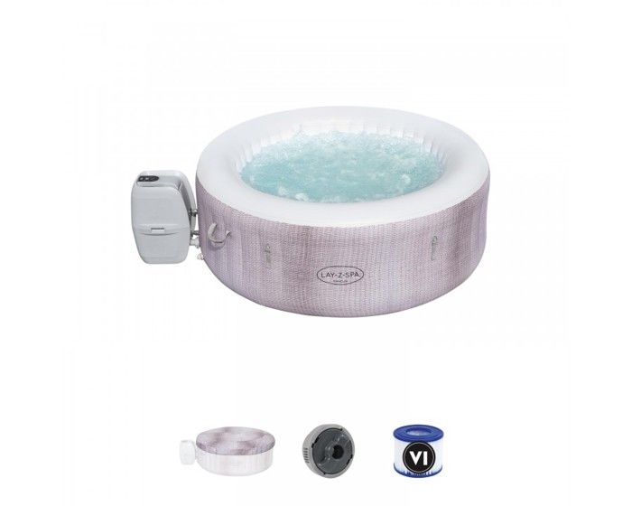 BESTWAY Spa gonflable Lay-Z-Spa Cancun Airjet? rond 2 a 4 personnes, 180 x 66 cm, 120 jets d'air
