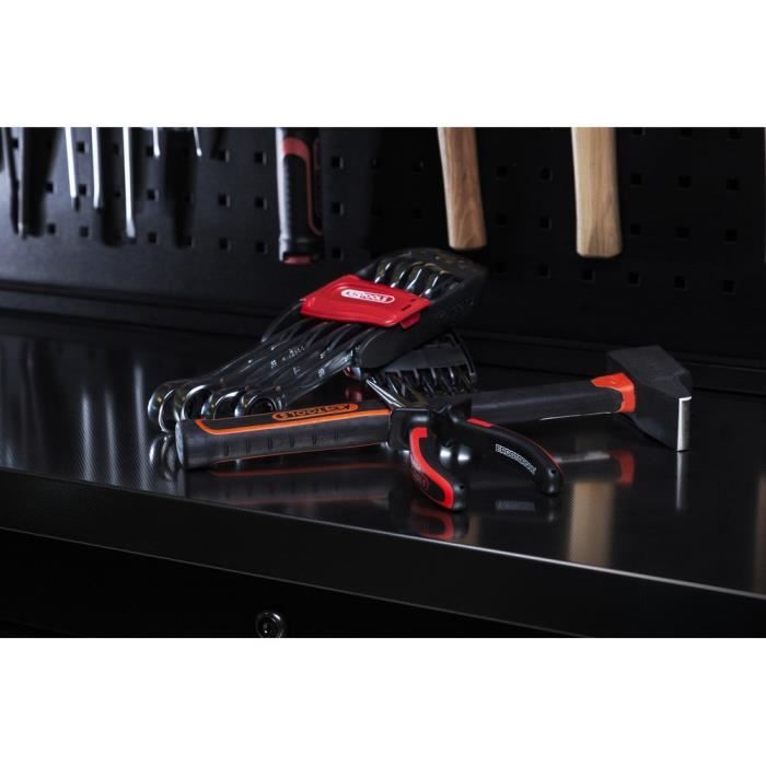 Image secondaire de Jeu de 10 clés mixtes métriques - KS TOOLS - 922.0050 - Sur support - 8 a 19 mm - Angle de fourche et oeil incliné a 15°