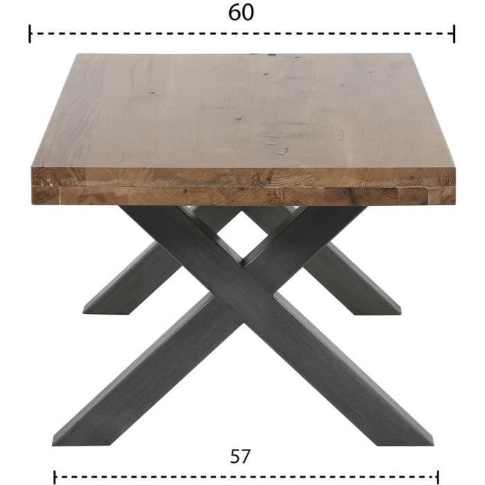 RUDY Table basse en chene massif  - L 110 x P 60 x H 45 cm