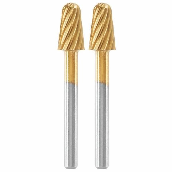 Set di 2 frese per acciaio ad alta velocità Dremel Max 117 ad alta resistenza - punta tonda ø 6,4 mm