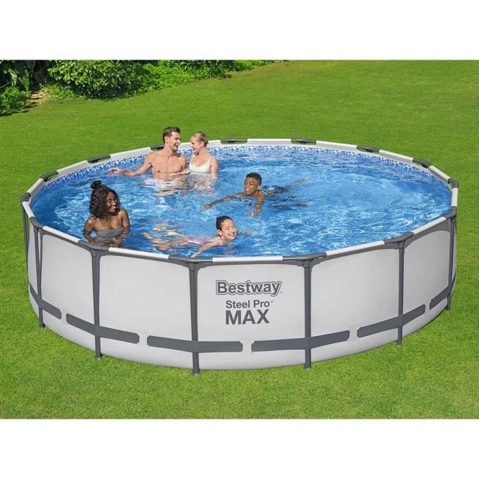 Image secondaire de Kit Piscine Hors Sol Ronde Bestway Steel Pro Max - 457 x 107 cm avec Pompe et Échelle