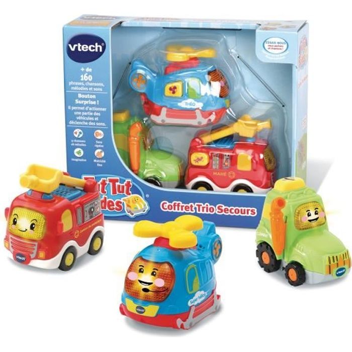 Tut Tut Bolides - Trio Rescue Set (Firemen + Tractor + Helico)