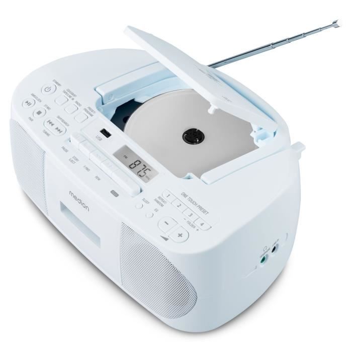 Image secondaire de Radio CD K7 - MEDION - FM - 2x3W RMS - Bleu