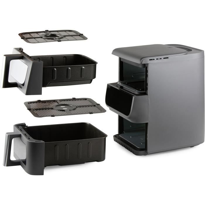 Image secondaire de Friteuse sans huile - DOMO - Airfryer DO550FR - Double cuve 3.5 L + 6,5 L - 10 programmes - 2500 W