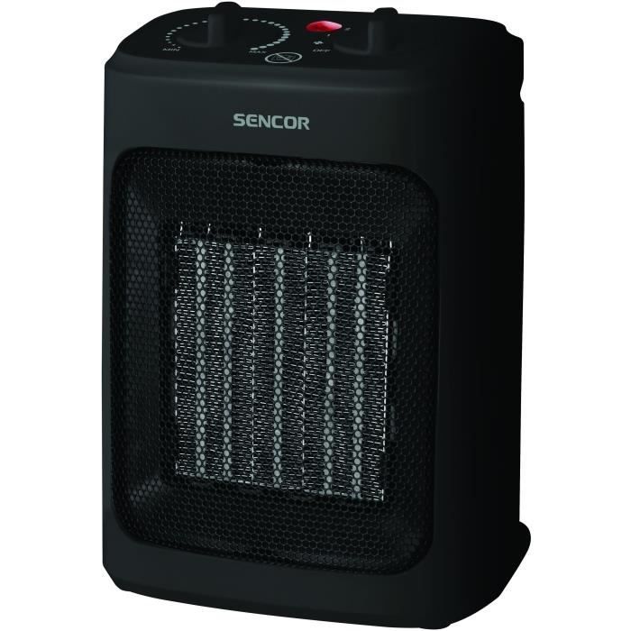 Radiateur en c�ramique - SENCOR - SFH 7601BK - Jusqu'a 2000 W - 3 niveaux de chauffage - 10 / 15 m� - 60 dB - Noir