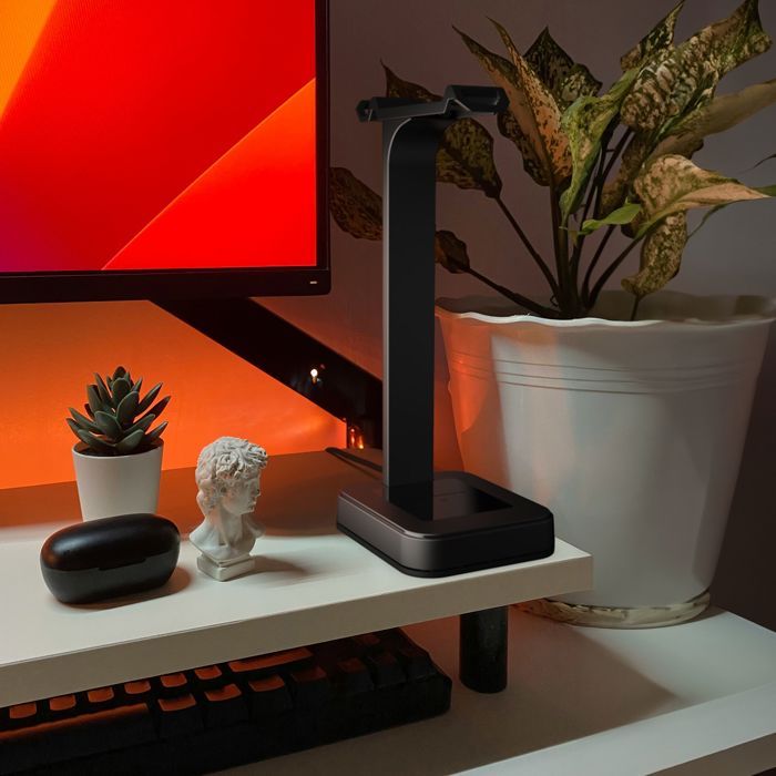 Image secondaire de Support de Casque Gaming Hydra avec Éclairage RGB - Noir