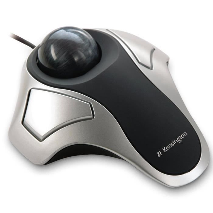 Kensington, Souris TrackBall ergonomique filaire pour PC, Mac, ambidextre, Gris
