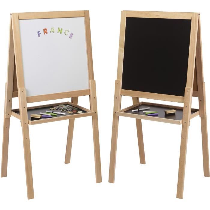 Image secondaire de Grand tableau multifonctions en bois - JEUJURA - Ardoise craie et blanche magnétique