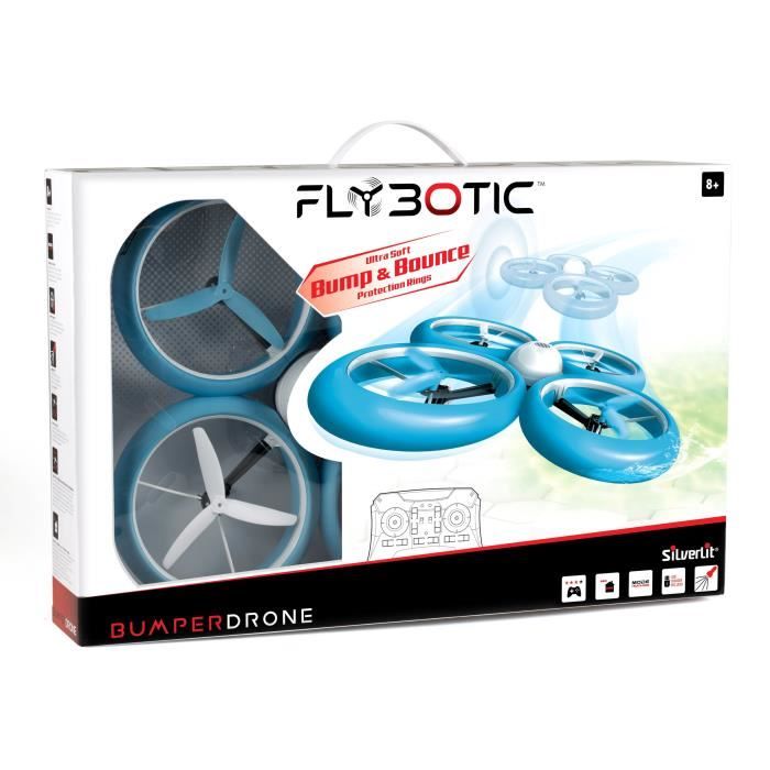 FLYBOTIC Bumper Drone - Drone Télécommandé pour enfant - Antichoc - Peut atterir et redécoller dans l'eau - Des 8 ans