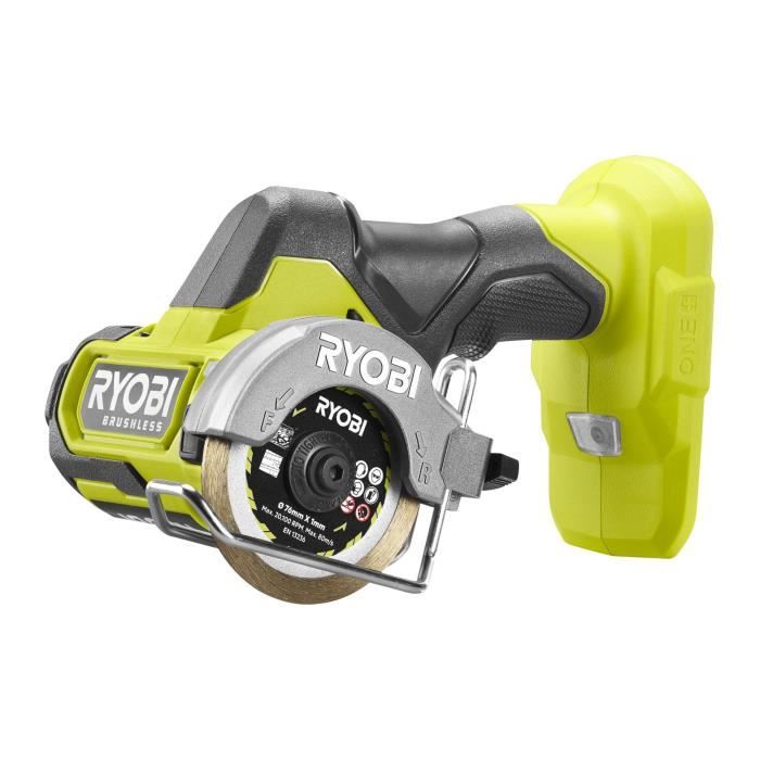 Image secondaire de Meuleuse compacte - RYOBI - Brushless - 18V - Compacte diam. 76 mm - 20 000 tr/min - Capacité de coupe 16 mm