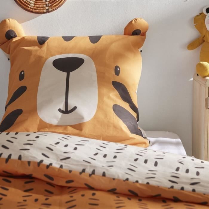 Image secondaire de Ensemble parure de lit enfant + coffre de rangement pouf pliable - TODAY - JUNGLE - 140 x 200 cm - Coton