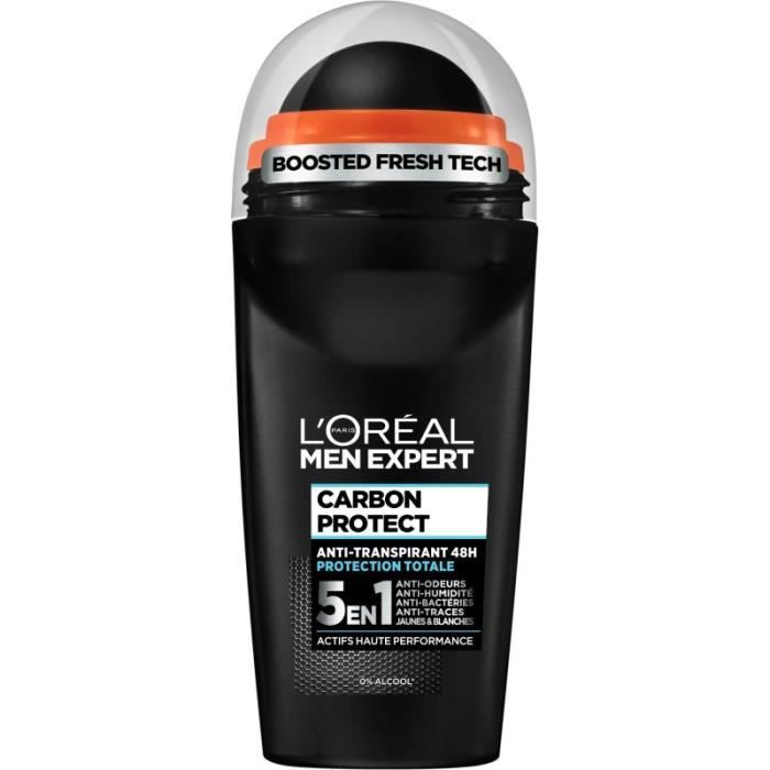 [Lot de 6] Déodorant Bille L'OREAL MEN EXPERT Carbon Protect 5en1 Ice Fresh 50 ml