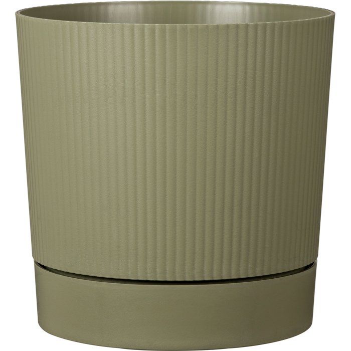 Pot de fleurs rond avec réserve - Vert mousse - Ø 47 cm