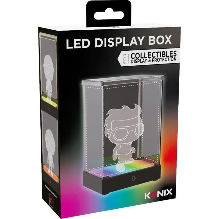 Vitrine LED Display Box pour figurine - KONIX - Compatible Funko Pop / Banpresto Qposket - �clairage RVB - C�ble USB