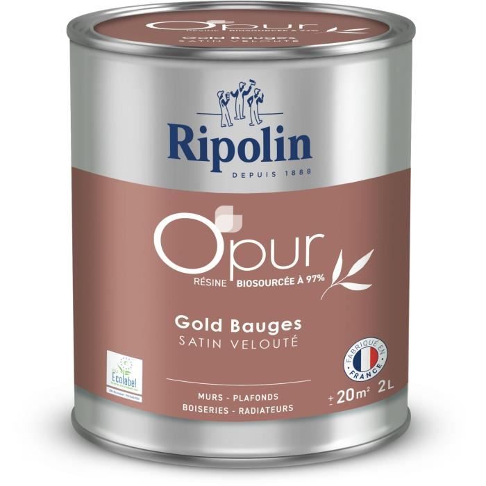 O'pur walls woodwork radiators gold bauges velvety satin - RIPOLIN - 2 L