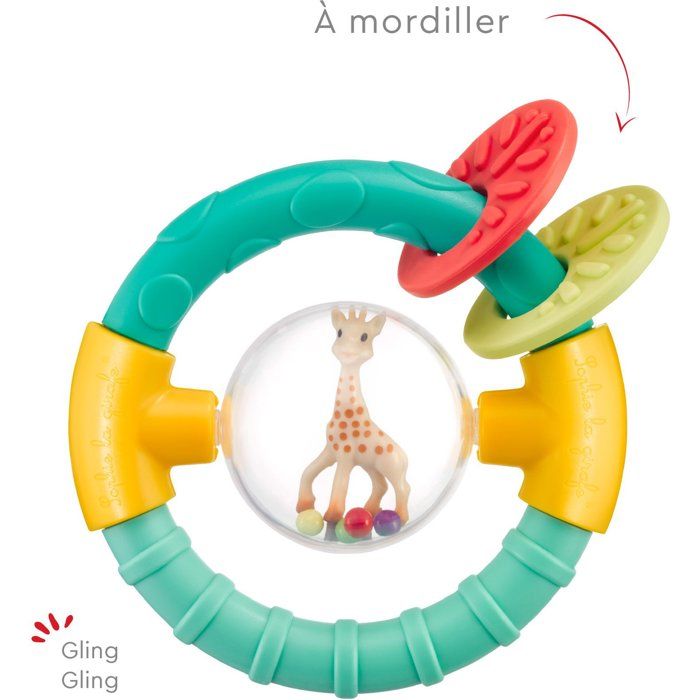 Image secondaire de Hochet Boule 2-en-1 Sophie la Girafe - Anneau de Dentition et Billes Sonores