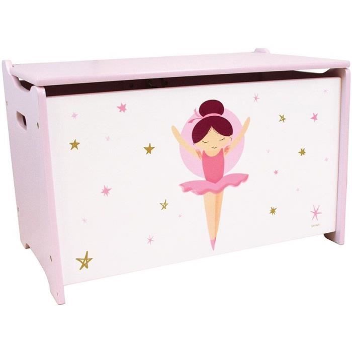 Coffret a jouets en bois - Danseuse Ballerine - FUN HOUSE - H.40 x L.58 x P.36 cm