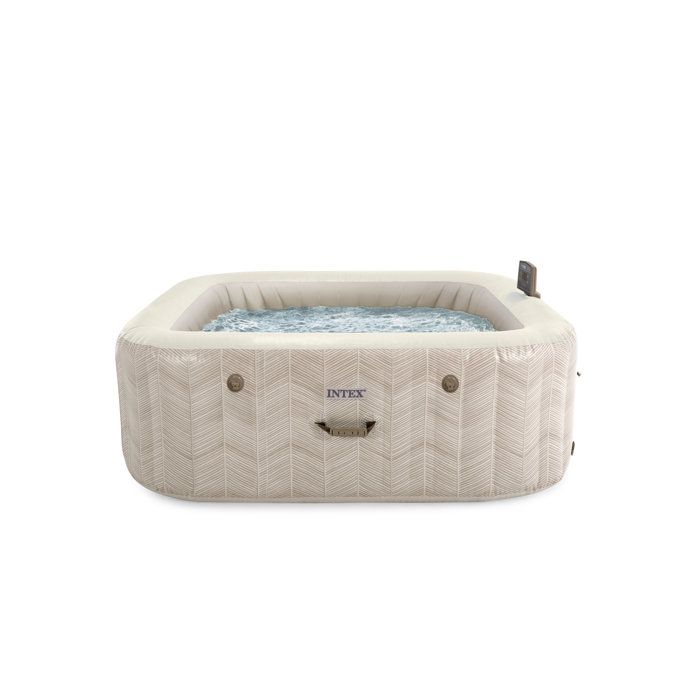 Spa Gonflable Intex PureSpa Chevron Carré 6 Places avec Bulles