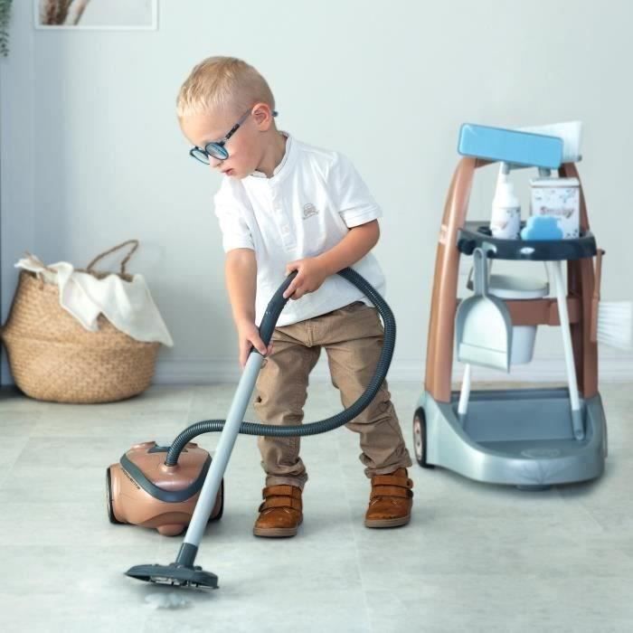 Image secondaire de SMOBY - Rowenta - Chariot de Ménage + Aspirateur - Jouet d'Imitation - Fonction Electronique - 9 Accessoires - Des 3 ans