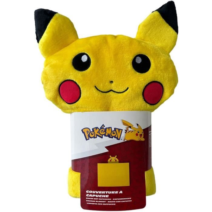 Plaid a capuche 3D - POKEMON - Pikachu - 120 x 150 cm - Ultra doux - Design color�
