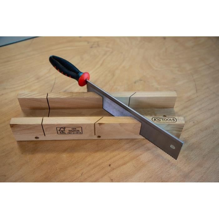 Scie a dos travaux de finition 250mm, 2 angles de coupe 13TPI, poignée bi-matiere - KS Tools 907.2510
