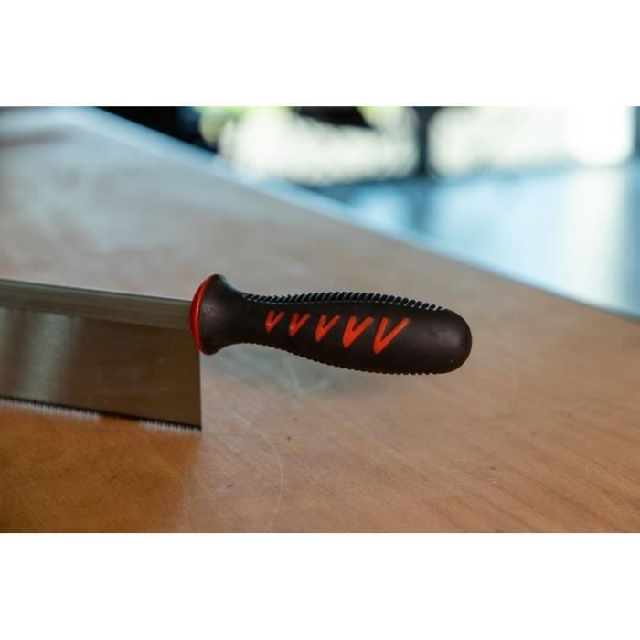 Scie a dos travaux de finition 250mm, 2 angles de coupe 13TPI, poignée bi-matiere - KS Tools 907.2510