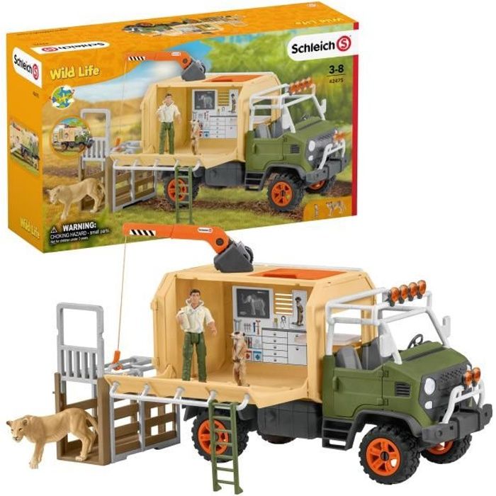SCHLEICH - Figurine Camion pour sauvetage d'animaux