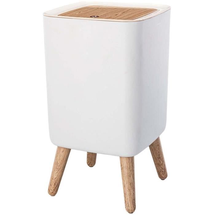 Pattumiera da bagno da terra con spinta - MALMO SQUARE - KITCHEN MOVE - 10L - Legno design