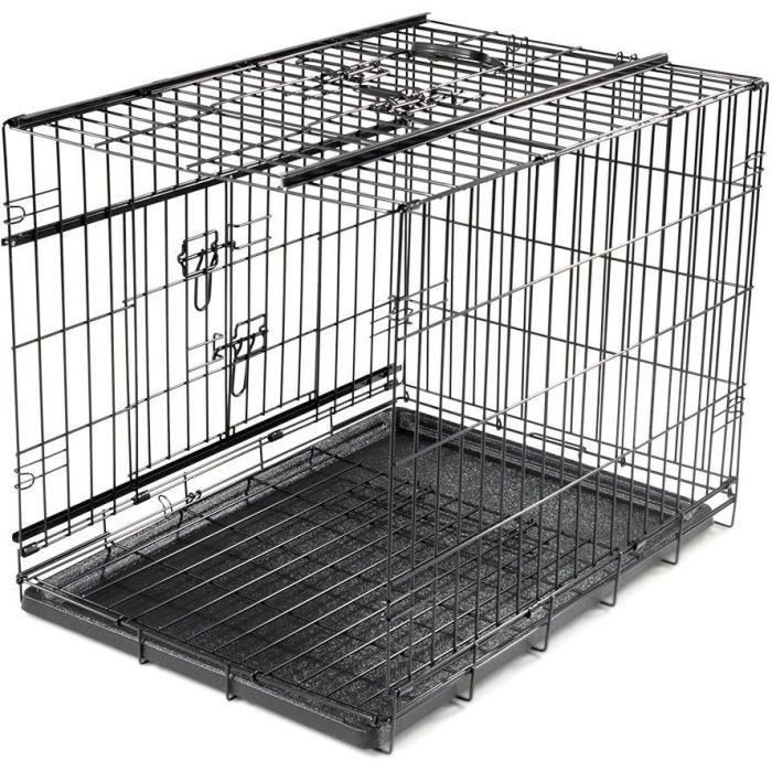 VADIGRAN Cage métallique pliable Premium - 76 x 53 x 61 cm - Noir - Pour chien