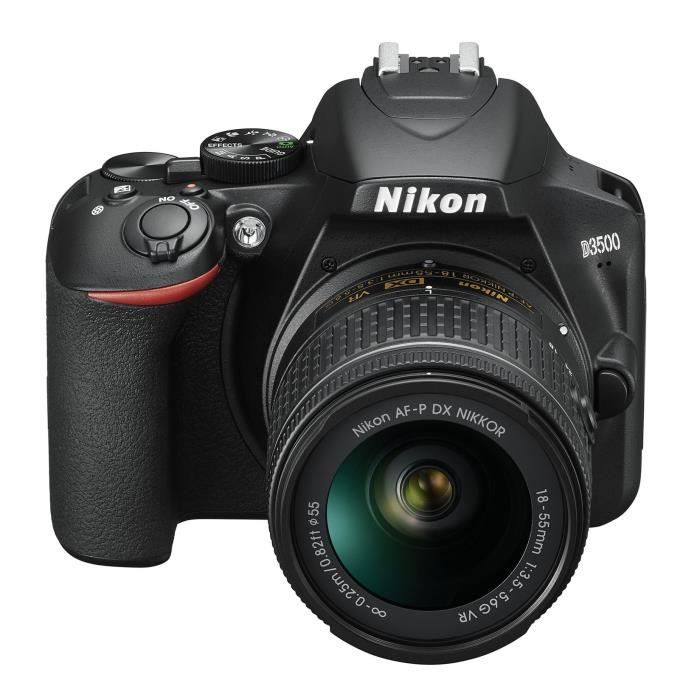 NIKON D3500 Appareil photo Reflex + Objectif AF-P DX 18-55 VR - 24.2Mp DX, vidéo FullHD